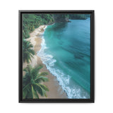 Golden Hour Serenity: Tropical Beach Aerial View Premium Print