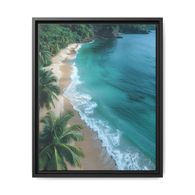 Golden Hour Serenity: Tropical Beach Aerial View Premium Print