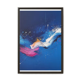 Pollock-Inspired Abstract White Splatter on Blue - Museum Grade Print
