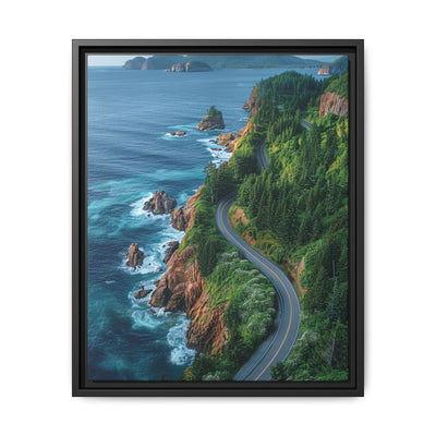 Coastal Serenity: Aerial BC Highway Art Print on Museum Grade Paper