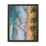 Golden Hour Oasis: Vibrant Tropical Beach Aerial View Print