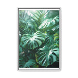 Floating Monstera Leaves - Serene Nature Art Print