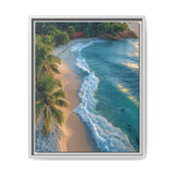 Tropical Serenity: Golden Hour Oasis - Vibrant Beach Art Print