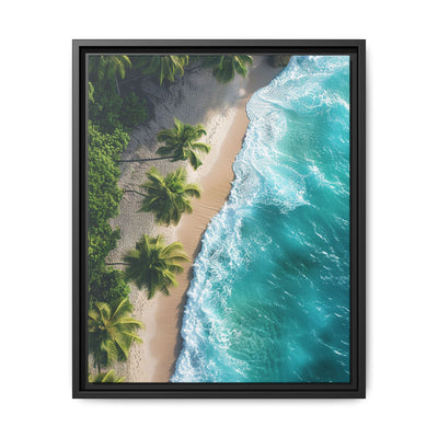 Golden Hour Escape: Tropical Beach Aerial View - Premium Art Print