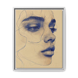 Japandi Minimalist One-Line Art - Monochrome Ink Portrait Print