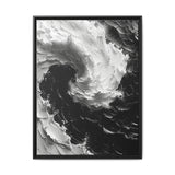Yin-Yang Abstract Impasto Swirl Fine Art Print - Monochrome Elegance