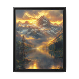 Golden Hour Serenity: Mountains & Lake Landscape Fine Art Print