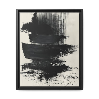 Abstract Dynamic Brush Stroke Art Print - Stark Black & White Contrast