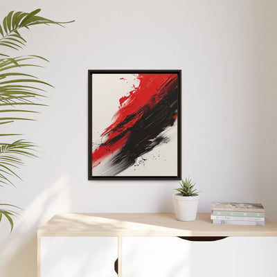 Abstract Red & Black Dynamic Motion - Modern Ink Art Print 8K