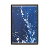 Expressionist Splendor: White on Blue - Pollock-Inspired Art Print
