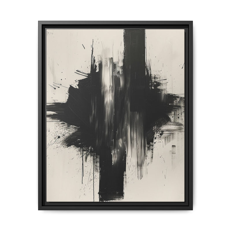 Abstract Zen Canvas - Bold Black Brush Strokes Fine Art Print