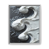 Monochrome Yin-Yang Impasto Swirl - High Contrast Fine Art Print