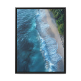 Golden Hour Tropical Beach - Vibrant Anime Aerial Art Print