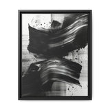 Abstract Elegance: Dynamic Black & White Brush Stroke Canvas Art