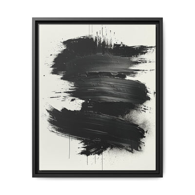 Abstract Elegance: Bold Black Brush Strokes Fine Art Print