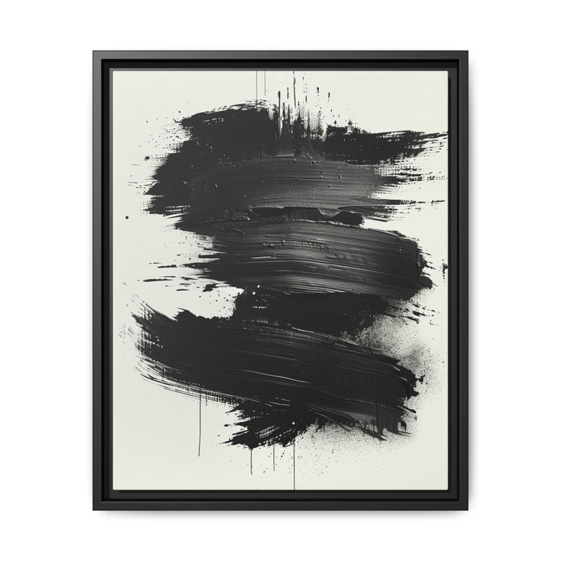 Abstract Elegance: Bold Black Brush Strokes Fine Art Print