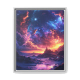 Stellar Enigma: Neon Cosmos Dreamscape Premium Art Print