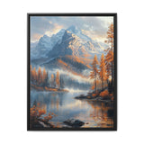 Golden Hour Tranquility: Serene Mountain Lake Art Print