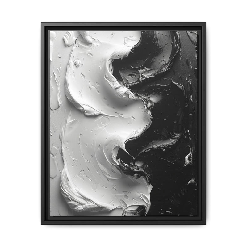 Yin Yang Swirl Abstract Art - High-Contrast Monochrome Print