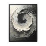 Monochrome Yin-Yang Abstract Oil Painting - High-Contrast Art Print