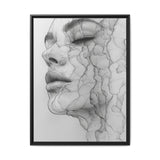 Japandi Minimalist One-Line Portrait Art Print - Ink on Canvas