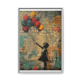 Urban Dreamscape: Banksy-Inspired Girl with Balloons Art Print
