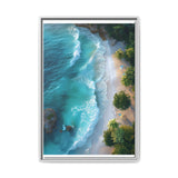 Tropical Serenity: Golden Hour Beach Aerial View Art Print