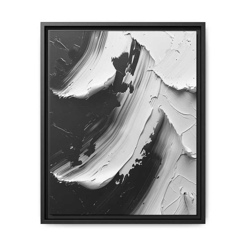 Abstract Swirls: High-Contrast Black & White Brushstroke Art Print