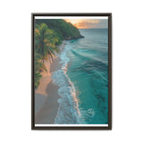 Tropical Serenity at Golden Hour - Vibrant Beach Aerial View Print