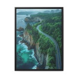 Coastal Serenity: BC Highway Aerial View - Premium Wall Art Print
