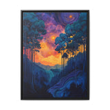 Galactic Enchanted Forest Art Print - Bioluminescent Trees & Stars