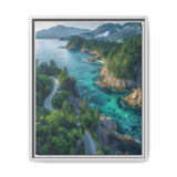 Coastal Serenity: Aerial BC Highway - Museum Grade Art Print