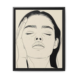 Japandi-Inspired Monochrome Line Art Portrait - Fine Art Print