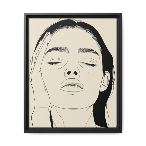 Japandi-Inspired Monochrome Line Art Portrait - Fine Art Print