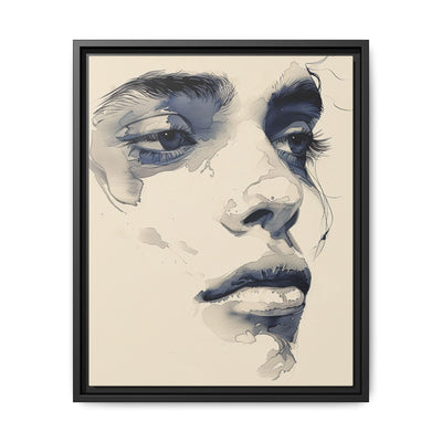 Japandi-Style One-Line Portrait Art - Minimalist Ink on Museum Paper