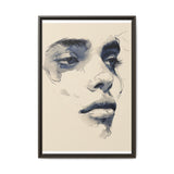 Japandi-Style One-Line Portrait Art - Minimalist Ink on Museum Paper