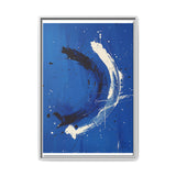 Pollock-Inspired Abstract Chaos on Blue - Premium Art Print