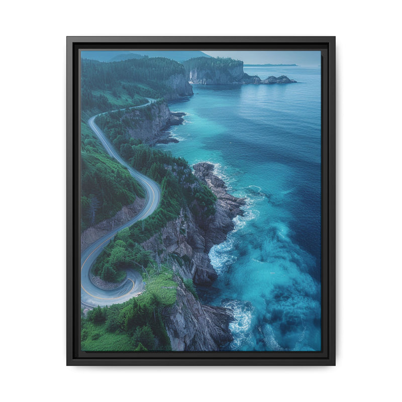 Coastal Serenity: Birdseye View of BC Highway - Premium Art Print