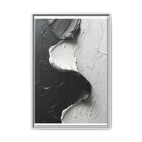 Monochrome Elegance: Swirling Abstract Art Brushwork Print