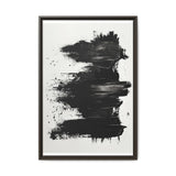 Dynamic Abstract Art - Bold Black & White Brush Strokes Print