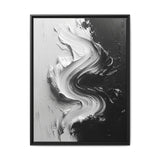 Abstract Swirls: High-Contrast Black & White Brushwork Art Print