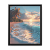 Tropical Golden Hour Serenity - Aerial Beach Canvas Art