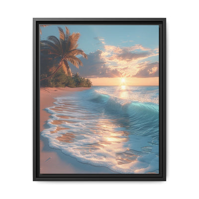 Tropical Golden Hour Serenity - Aerial Beach Canvas Art