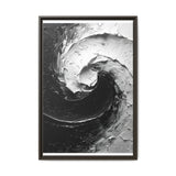 Yin Yang Serenity - Abstract Monochrome Oil Canvas Art