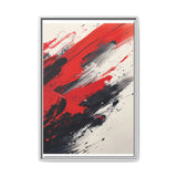 Abstract Energy: Vivid Red and Black Brushstroke Art Print