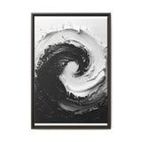 Monochrome Elegance: Abstract Swirl Paint Art Print on Fine Paper