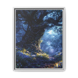 Enchanted Forest Moonlight: Bioluminescent Trees Art Print