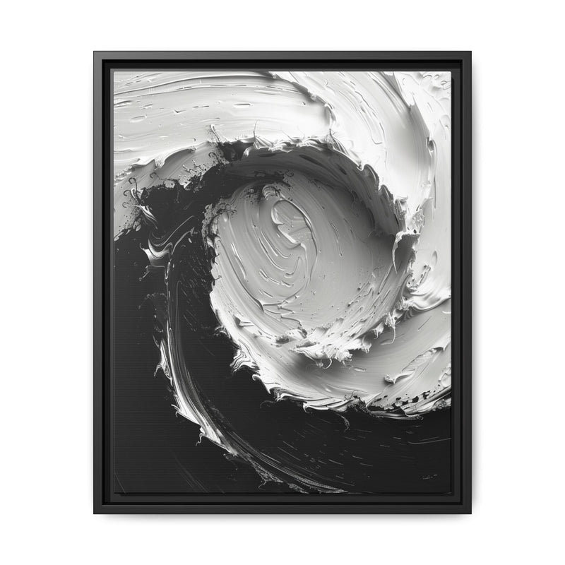 Yin-Yang Abstract Impasto - High Contrast Black & White Art Print