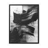 Abstract Elegance: Dynamic Black & White Brush Stroke Canvas Art