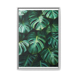 Serene Floating Monstera Leaves Art Print - Museum Grade Paper